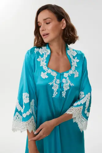 Amelie Royal Blue Pure Silk Nightgown