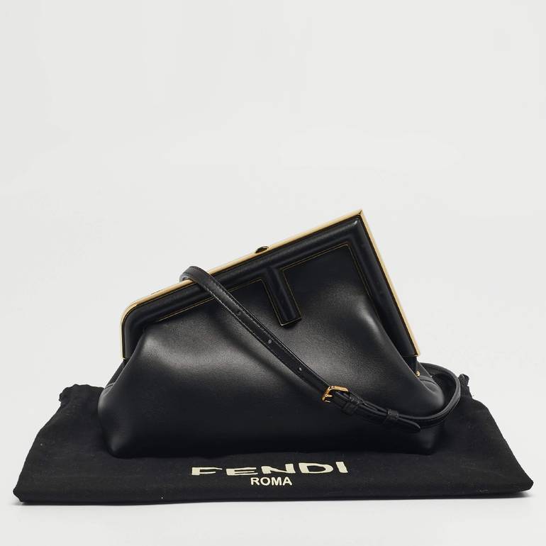 Fendi Frame Clutch Bag with Shoulder Strap – Navy