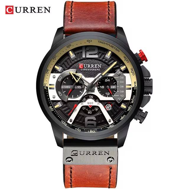 CURREN Men’s Chronograph Watch – Luxury Sport Design with Leather Strap