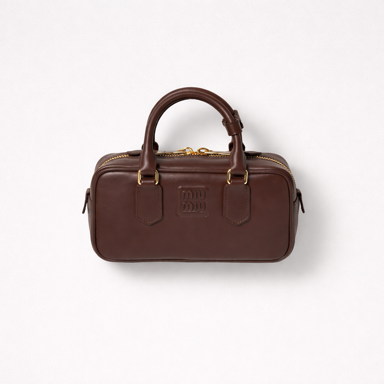 Miu Miu Brown Leather Top Handle Bag – Elegant Luxury Design