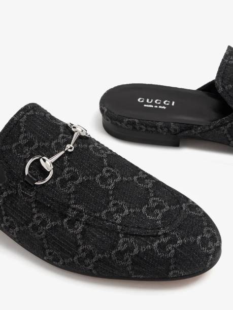 Gucci Princetown denim slippers - Black
