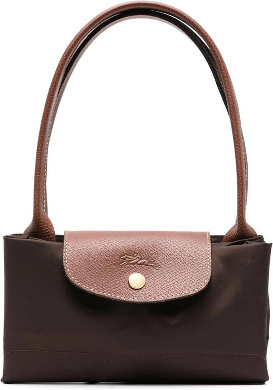 Longchamp Le Pliage Nylon Tote Bag with Leather Handle – Brown