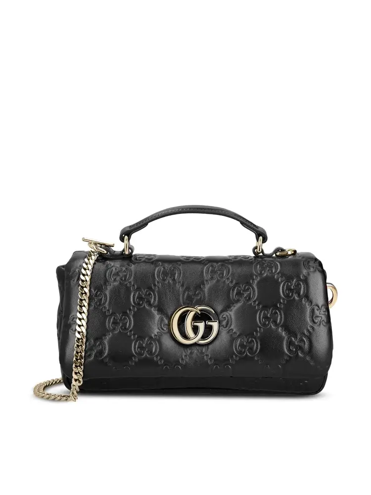 شنطة يد GUCCI بنقشة GG Monogram ومقبض علوي – أسود