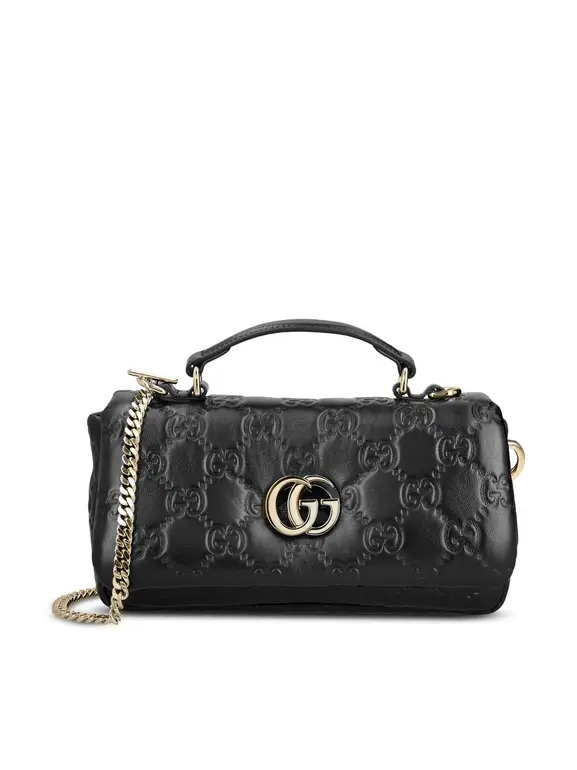 GUCCI GG Monogram Top Handle Bag – Black