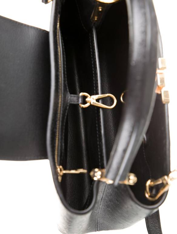 Louis Vuitton Capucines Leather Top Handle Bag – Black