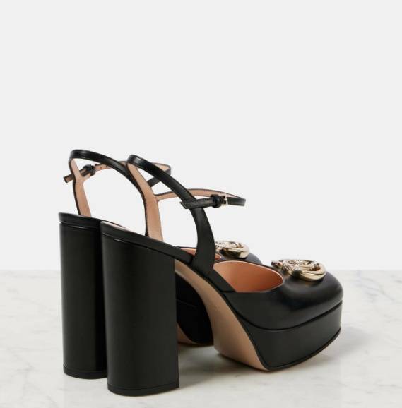 Gucci GG High Heel Platform Pumps – Black