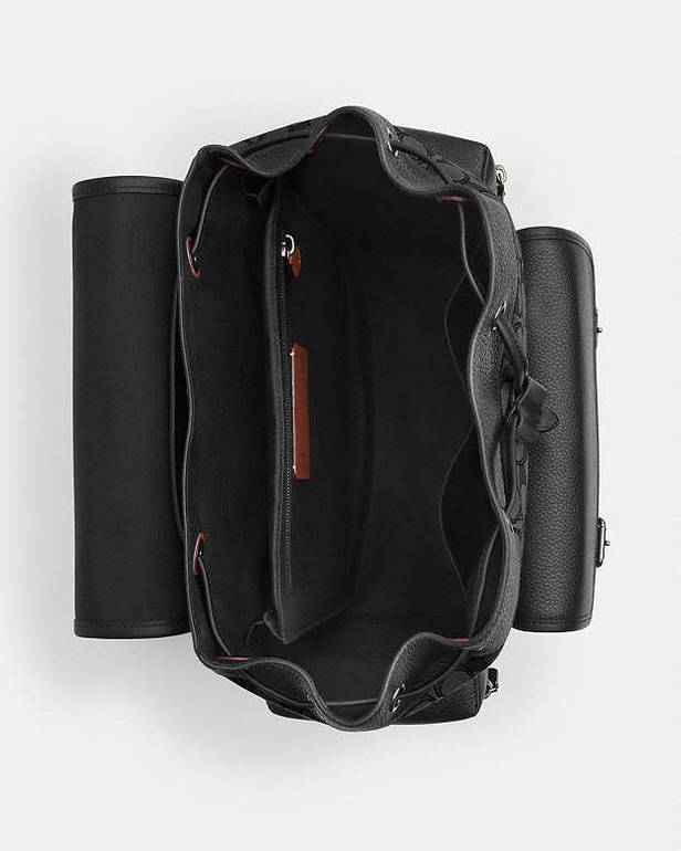 COACH Men's Signature Backpack with Multiple Pockets – Black
