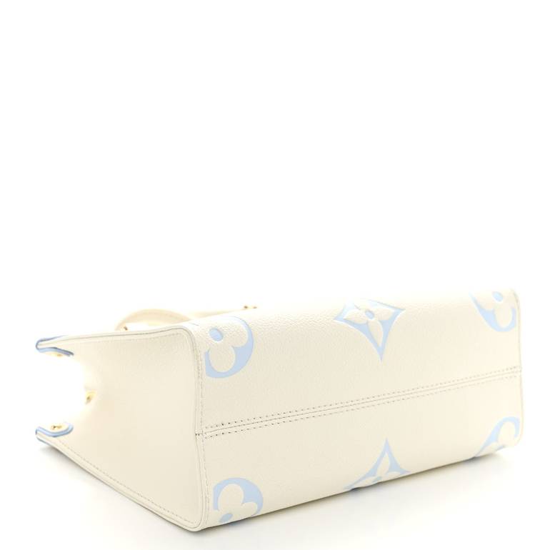 Louis Vuitton Monogram Empreinte Top Handle Bag with Shoulder Strap – Cream / Blue