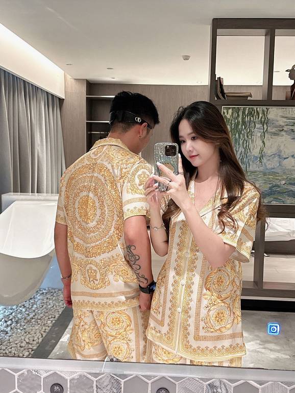 Luxury Summer Pajama Set – Baroque Print Inspired by Versace