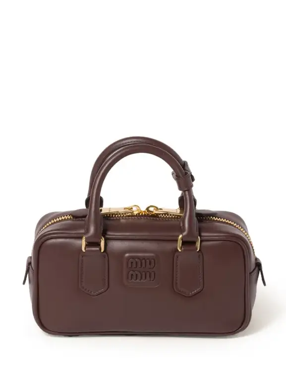 Miu Miu Brown Leather Top Handle Bag – Elegant Luxury Design