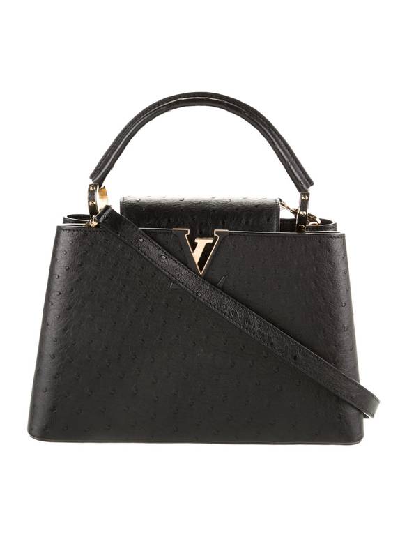 Louis Vuitton Capucines Leather Top Handle Bag – Black