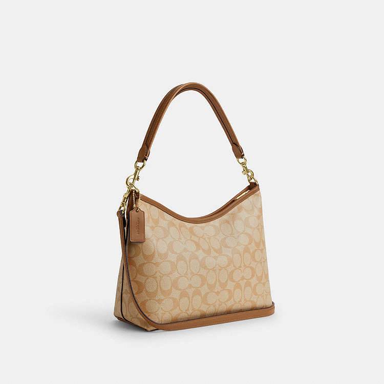 COACH Signature Shoulder Bag with Strap – Beige