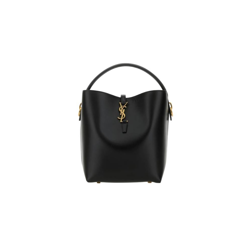 شنطة يد Saint Laurent بتصميم Bucket مع مقبض علوي – أسود