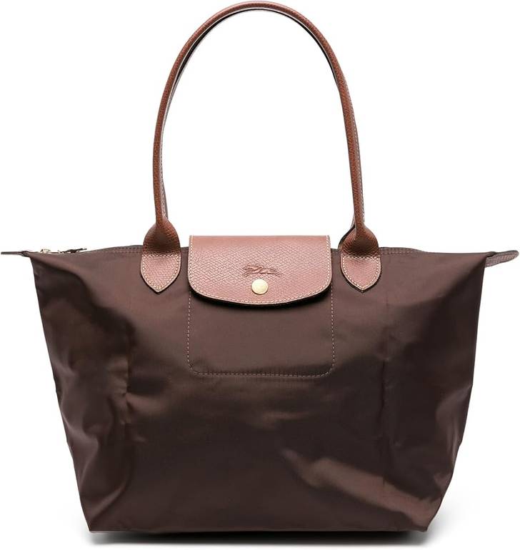 Longchamp Le Pliage Nylon Tote Bag with Leather Handle – Brown