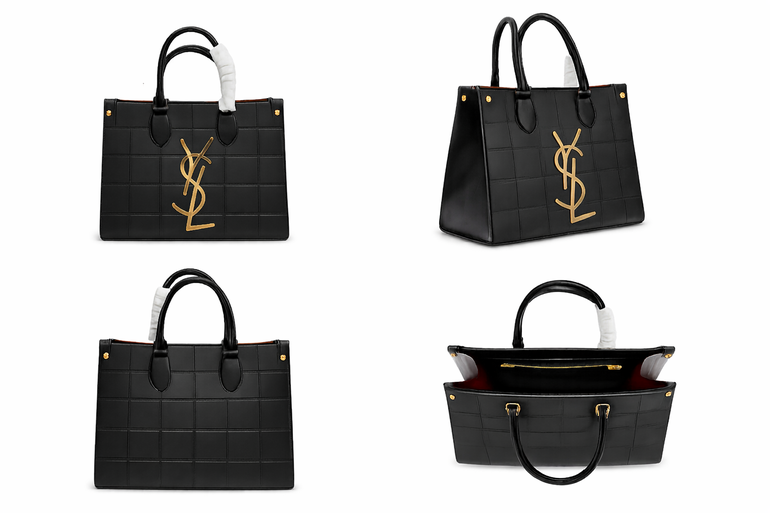 شنطة يد Saint Laurent بشعار YSL الكبير – أسود