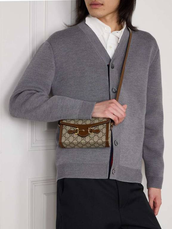 Gucci Horsebit GG Canvas Mini Shoulder Bag – Beige & Brown