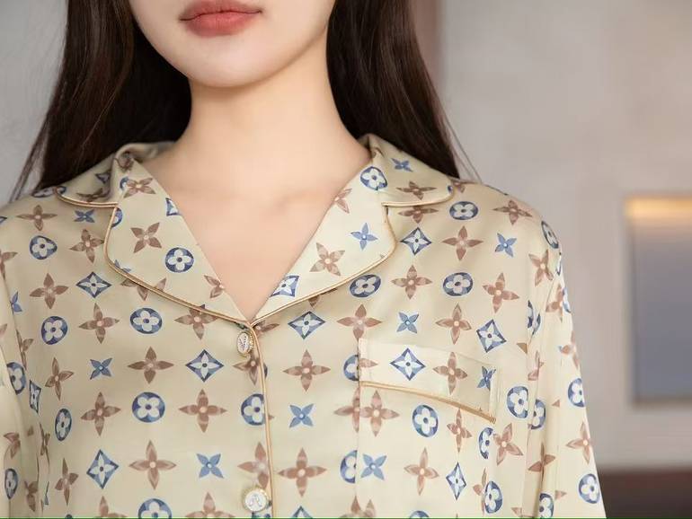 Luxury Women Pajama – Beige Monogram Inspired by Louis Vuitton