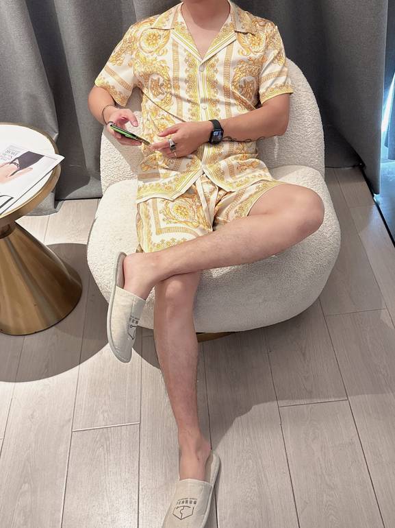 Luxury Summer Pajama Set – Baroque Print Inspired by Versace