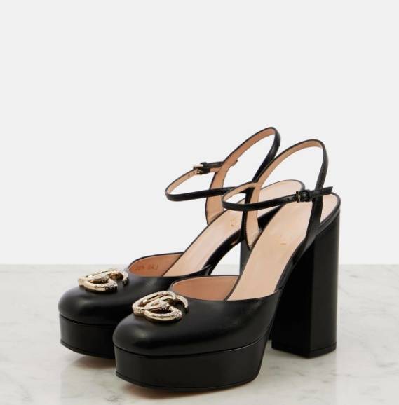 Gucci GG High Heel Platform Pumps – Black