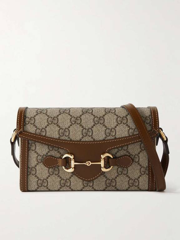 Gucci Horsebit GG Canvas Mini Shoulder Bag – Beige & Brown
