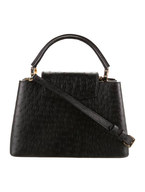 Louis Vuitton Capucines Leather Top Handle Bag – Black
