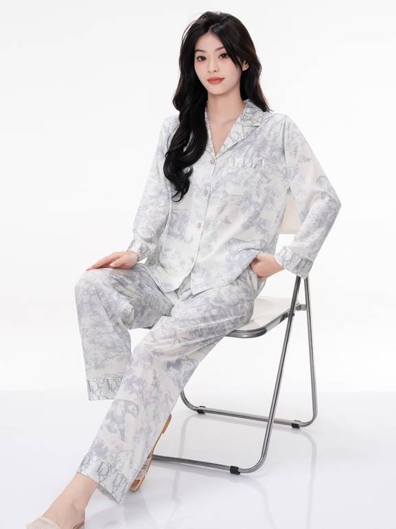 Luxury Women Pajama – Silver Design Inspired by Dior