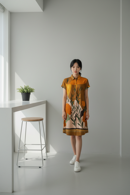 Kahraman Printed Summer Dress for Women – Elegant Casual Style