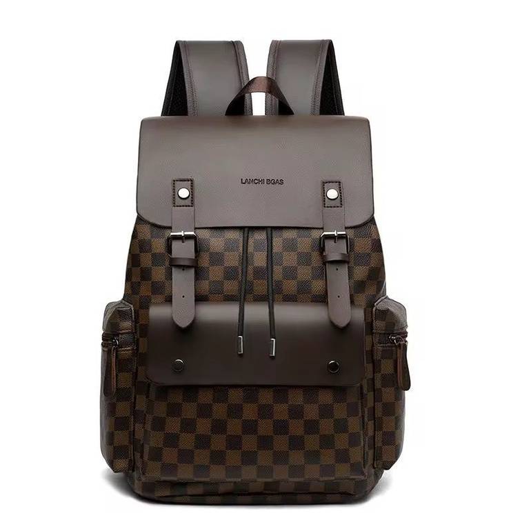 LANCEL PARIS Monogram Backpack with Multiple Pockets – Black