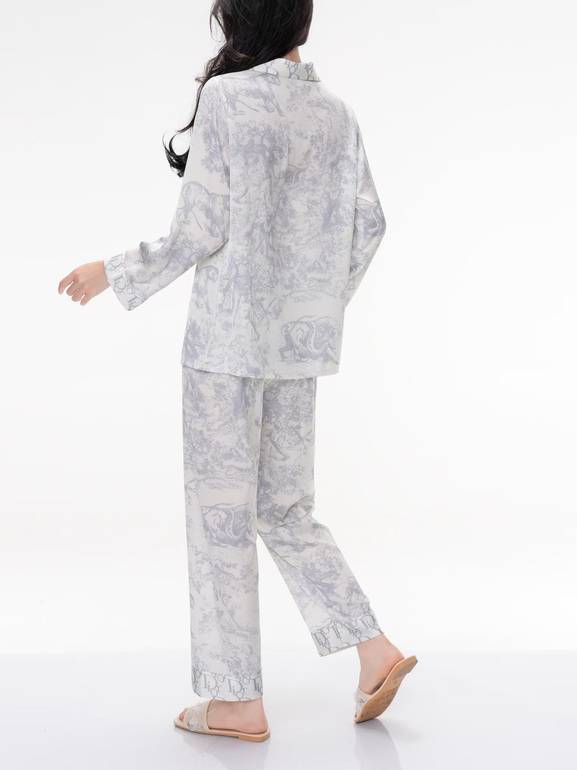 Luxury Women Pajama – Silver Design Inspired by Dior