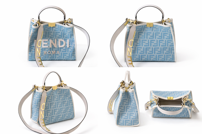 Fendi Roma FF Monogram Top Handle Bag – Blue