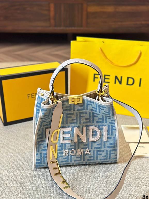 Fendi Roma FF Monogram Top Handle Bag – Blue