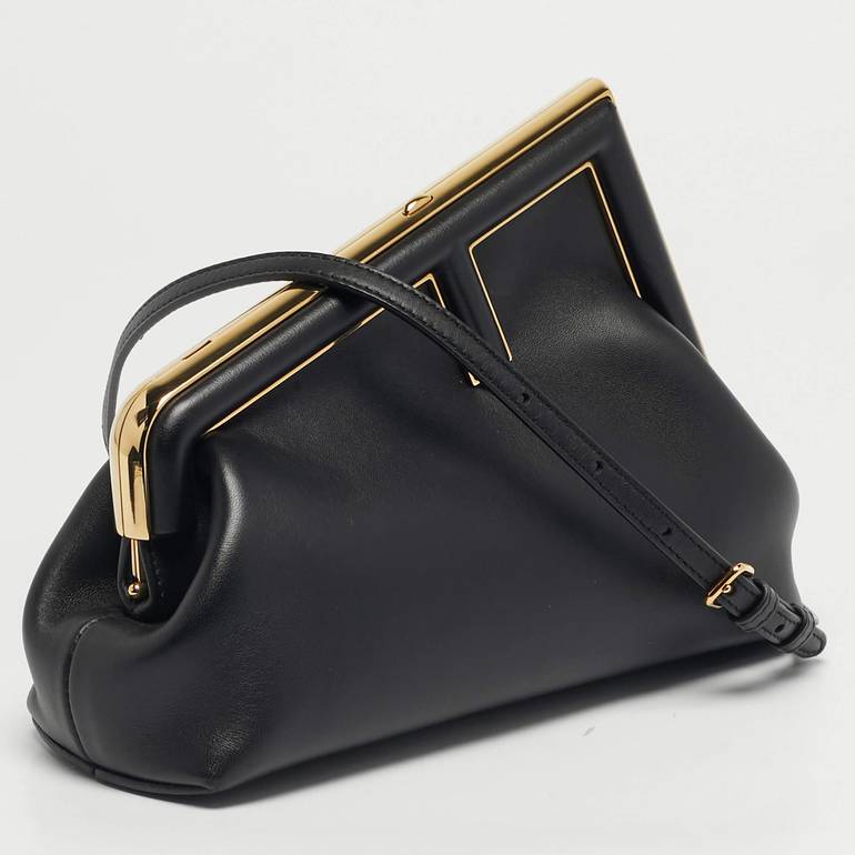 Fendi Frame Clutch Bag with Shoulder Strap – Navy