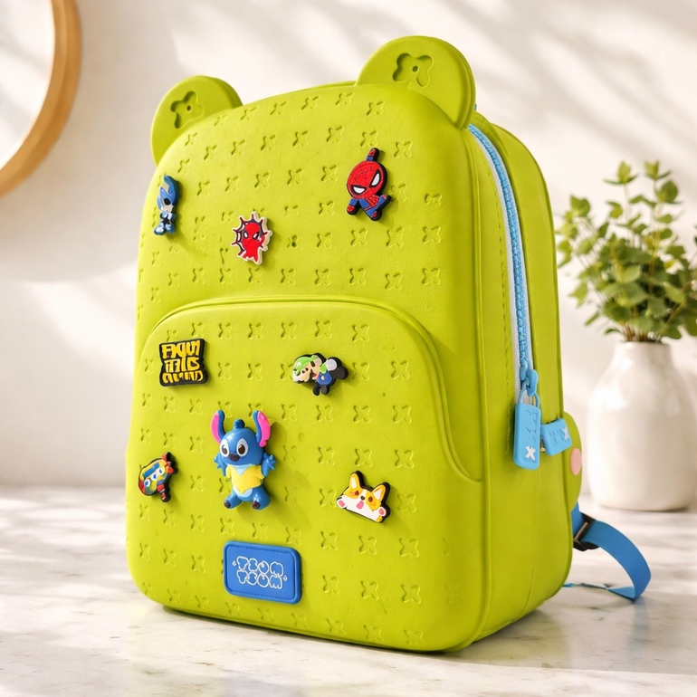 Kids Cartoon School Backpack – Green