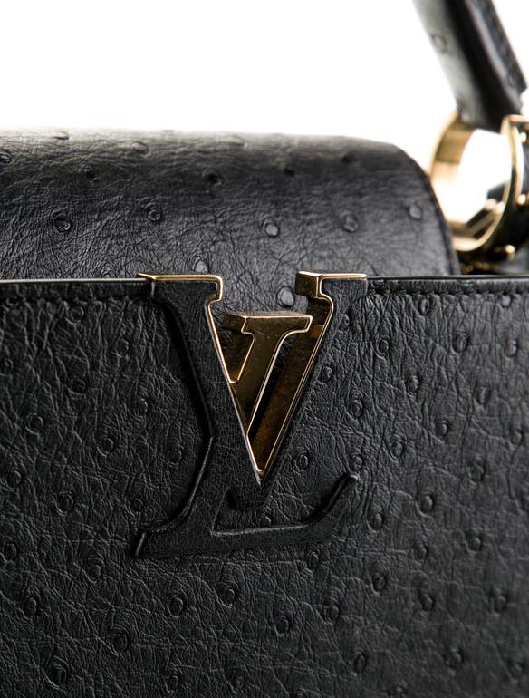 Louis Vuitton Capucines Leather Top Handle Bag – Black