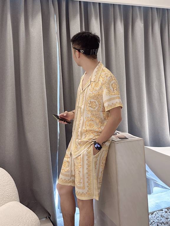 Luxury Summer Pajama Set – Baroque Print Inspired by Versace