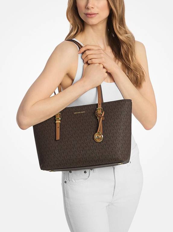 Michael Kors MK Monogram Tote Bag – Brown