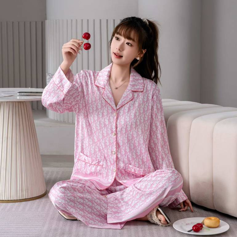 Luxury Women Pajama – Pink Monogram Inspired by Dior