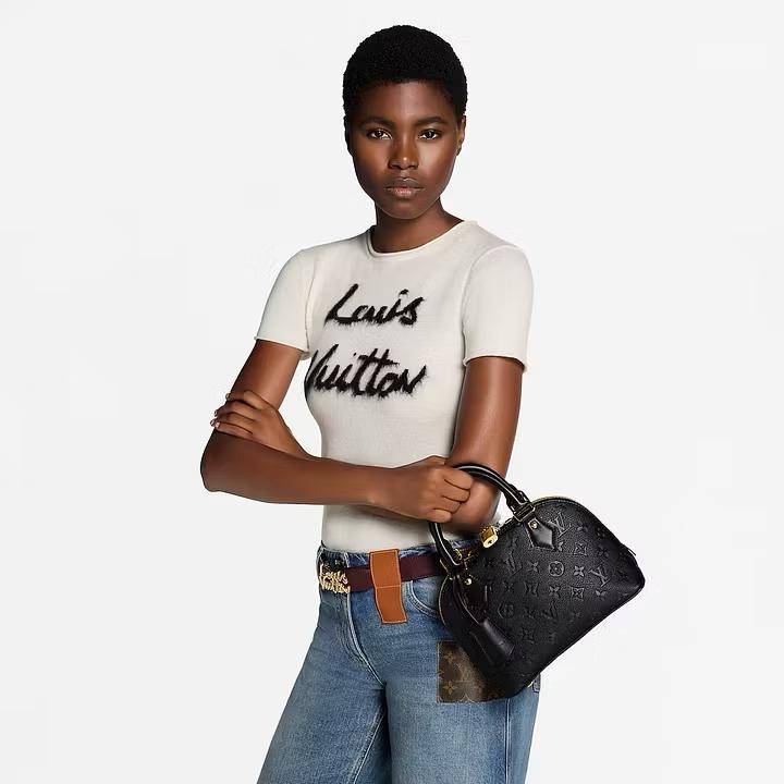 Louis Vuitton Alma Black Empreinte Bag