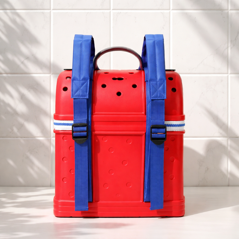 Kids Cartoon Crocs Bag – Red