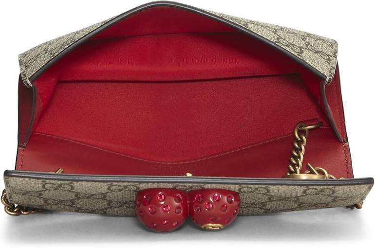 Gucci GG Supreme Cherry Mini Chain Bag – Beige