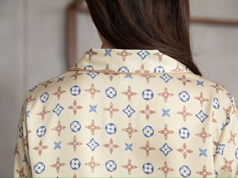 Luxury Women Pajama – Beige Monogram Inspired by Louis Vuitton