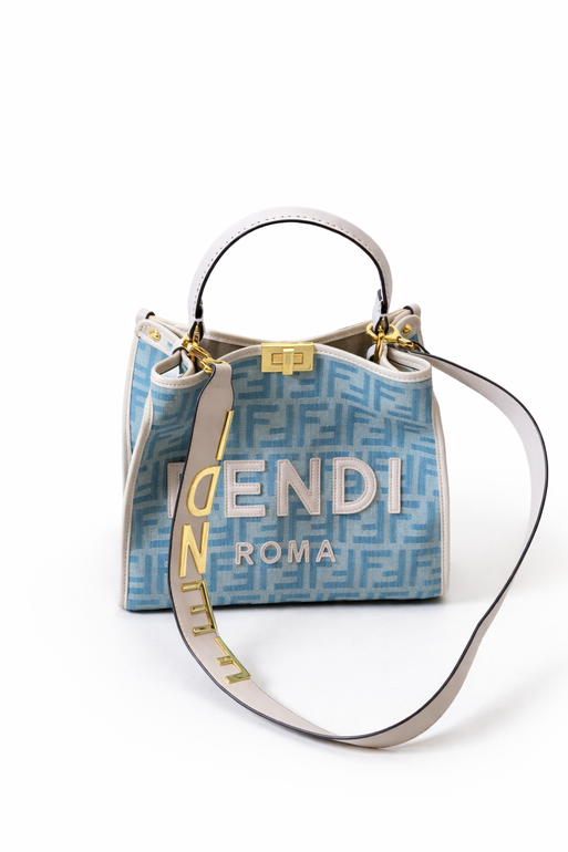 Fendi Roma FF Monogram Top Handle Bag – Blue