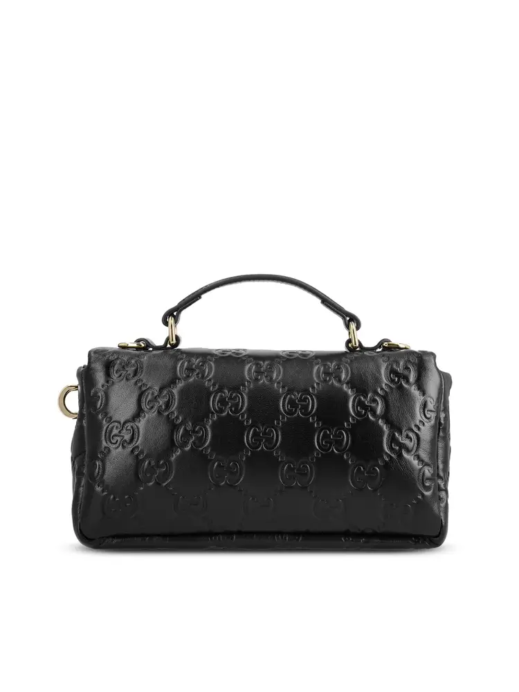 شنطة يد GUCCI بنقشة GG Monogram ومقبض علوي – أسود