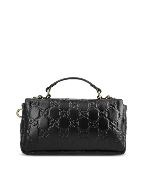 GUCCI GG Monogram Top Handle Bag – Black