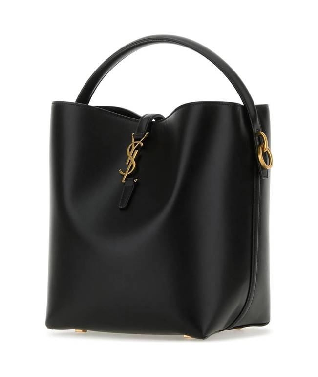 شنطة يد Saint Laurent بتصميم Bucket مع مقبض علوي – أسود