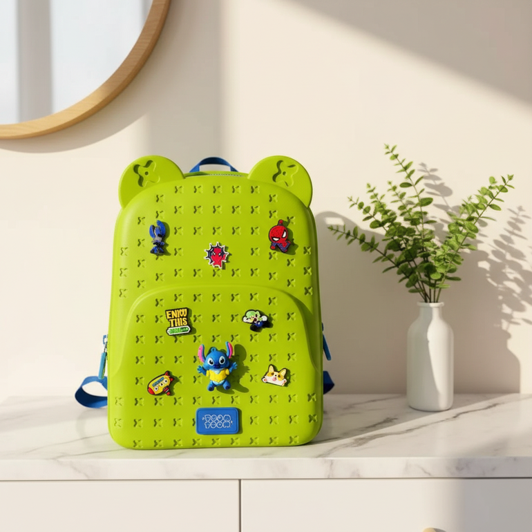 Kids Cartoon School Backpack – Green