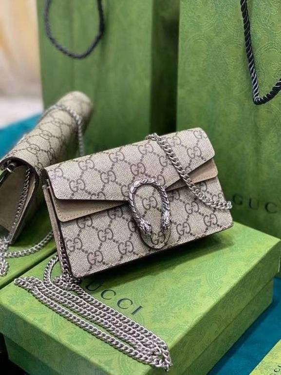 Gucci Dionysus GG Supreme Mini Chain Bag – Beige