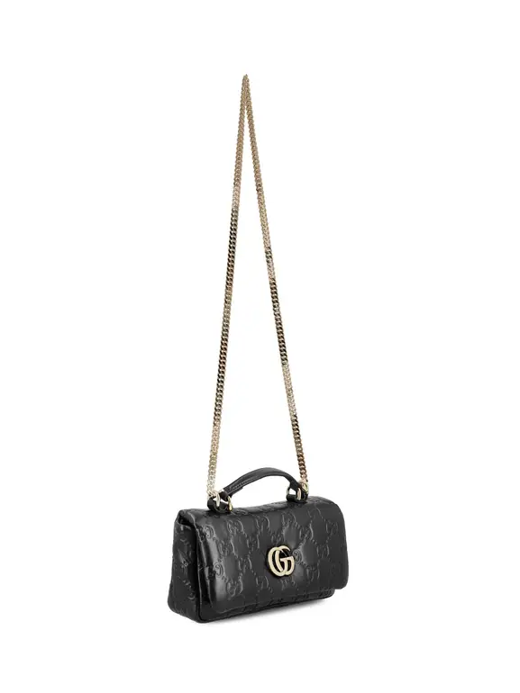 GUCCI GG Monogram Top Handle Bag – Black