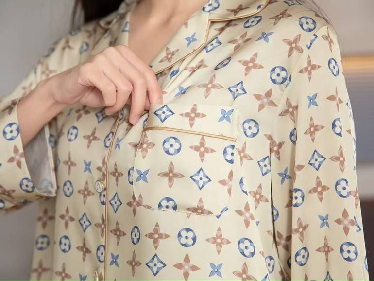 Luxury Women Pajama – Beige Monogram Inspired by Louis Vuitton