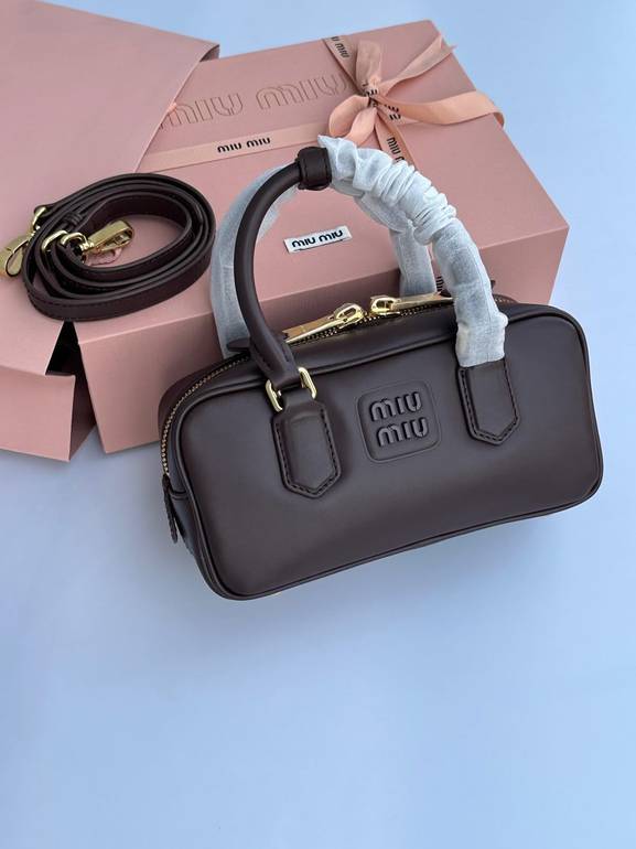 Miu Miu Brown Leather Top Handle Bag – Elegant Luxury Design